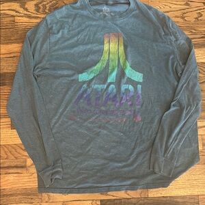 Gray Long Sleeve Tee with Vibrant Logo